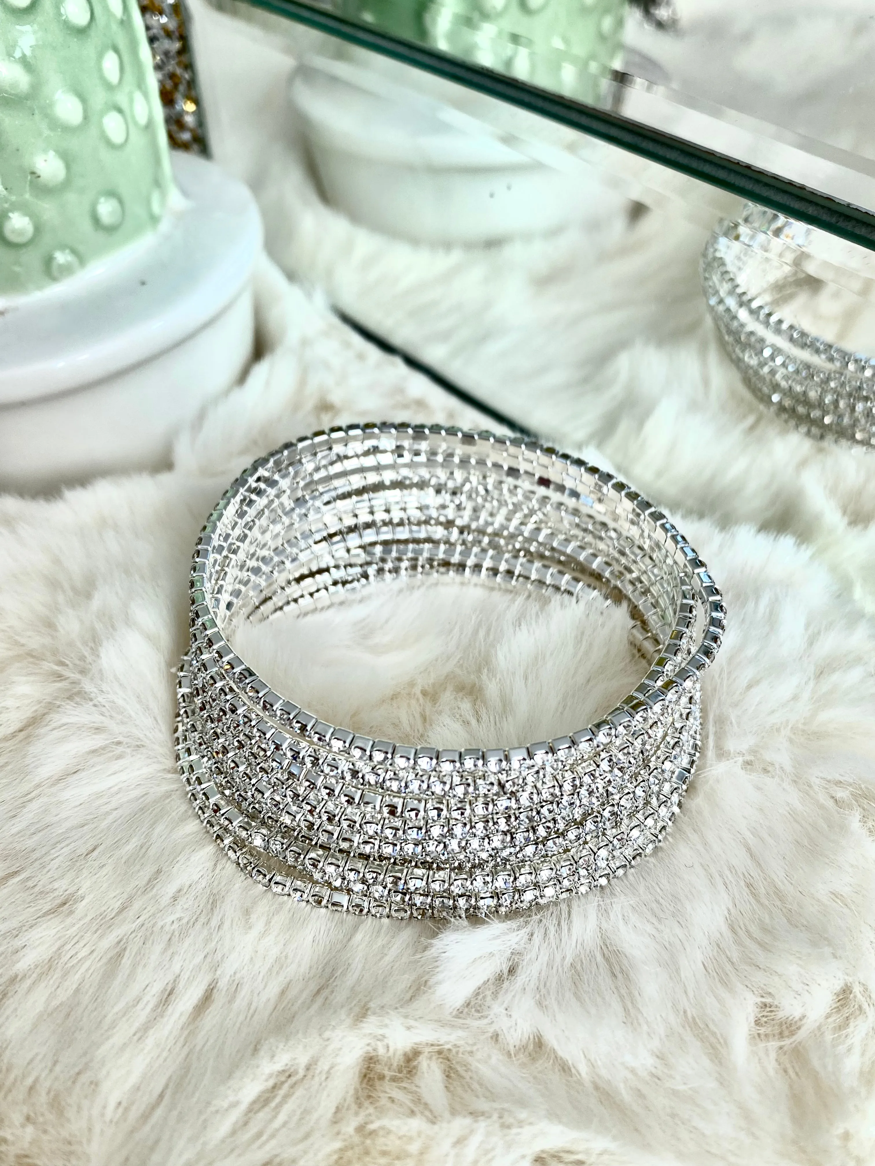 10 pcs Elastic Rhinestone Bracelet