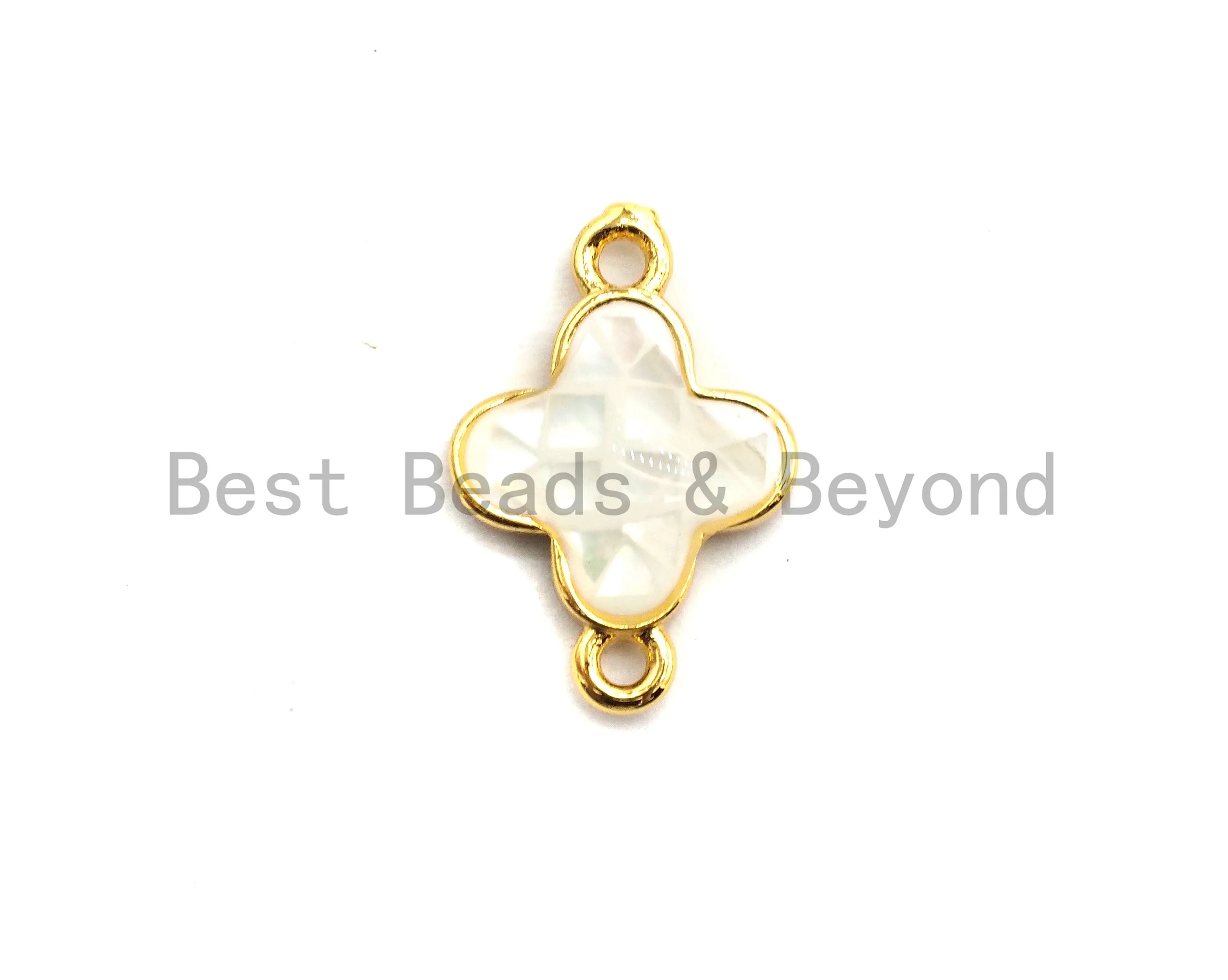 100% Natural White Shell Clover Connector for Earring/Bracel