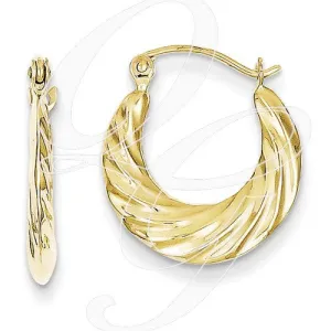 10k Fancy Small Hoop Earrings
