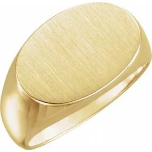 10K Yellow 18x12 mm Oval Signet Ring