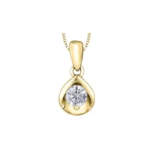 10K Yellow Gold (0.20ct) Fancy Canadian Diamond Solitaire Pendant