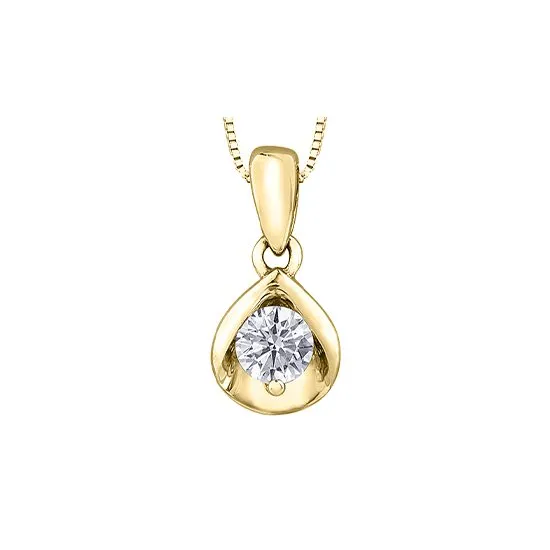 10K Yellow Gold (0.20ct) Fancy Canadian Diamond Solitaire Pendant