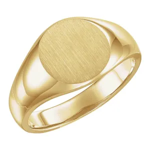 10k Yellow Gold 13mm Men's Signet Ring , Size 11