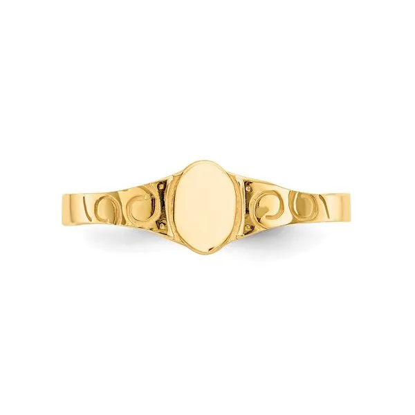 10K Yellow Gold Oval Children Signet Ring