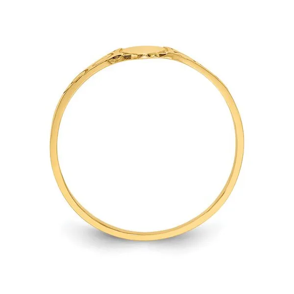10K Yellow Gold Oval Children Signet Ring