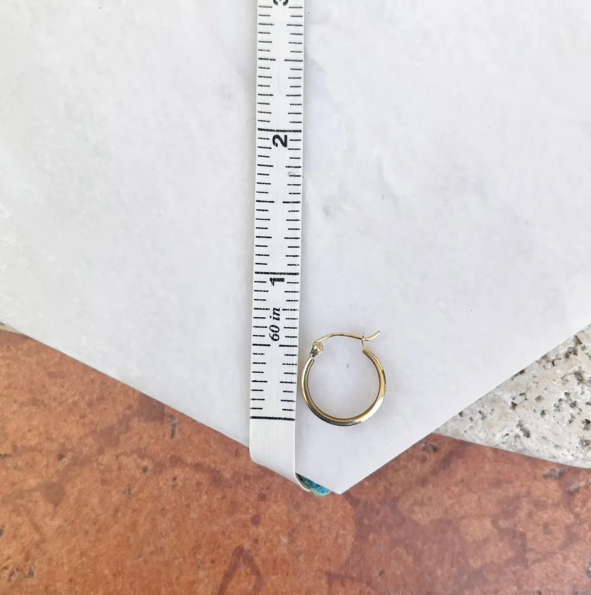 10KT Yellow Gold Squared Edge Hoop Earrings 15mm