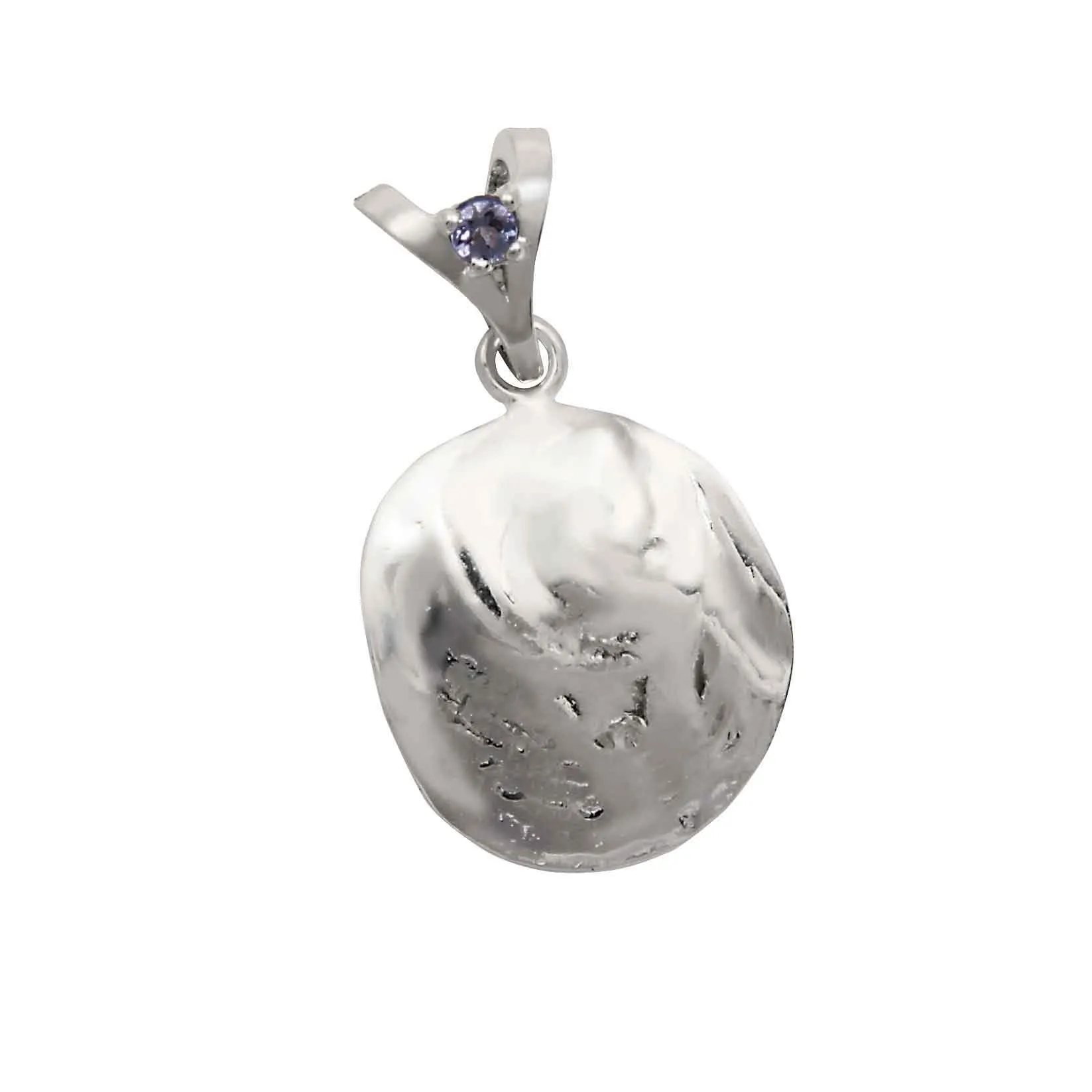 12 December "Birthshell" Sterling Silver Pendant: The Jingle Shell with Tanzanite