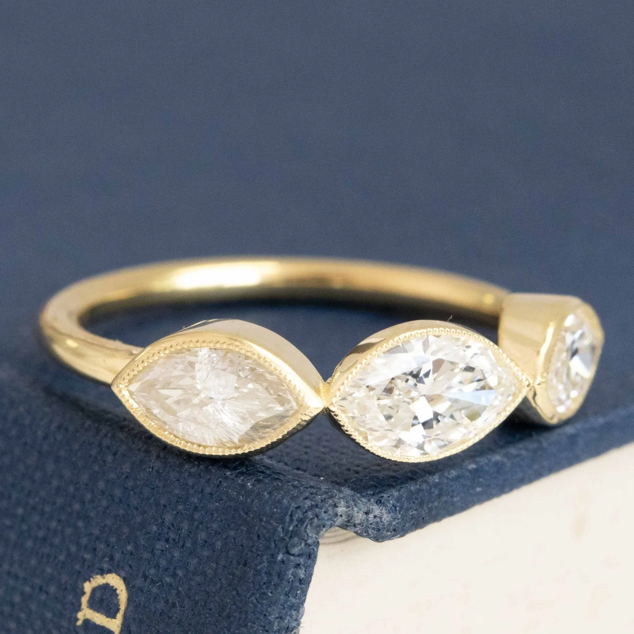 1.25ctw Marquise Cut Diamond Trilogy Ring