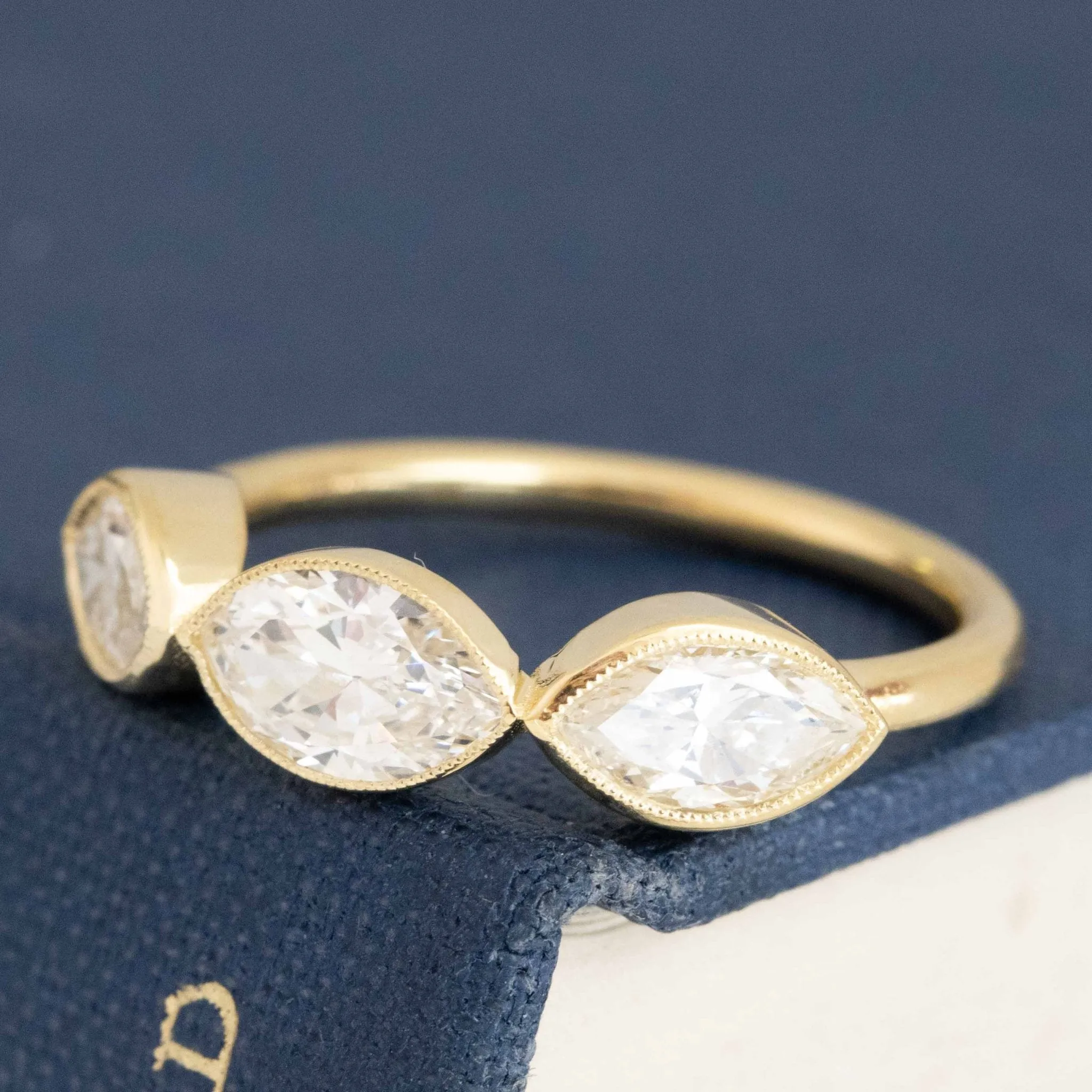 1.25ctw Marquise Cut Diamond Trilogy Ring
