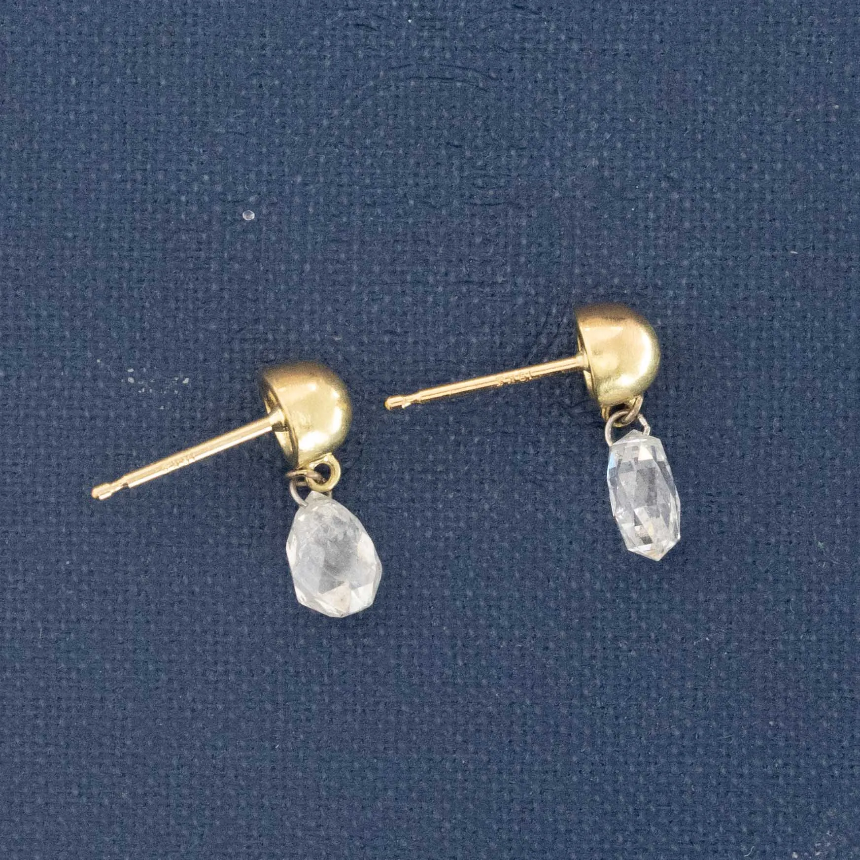 1.29ctw Briolette Cut Diamond Drop Earrings