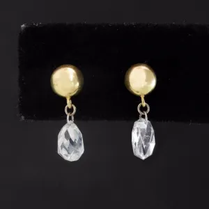 1.29ctw Briolette Cut Diamond Drop Earrings