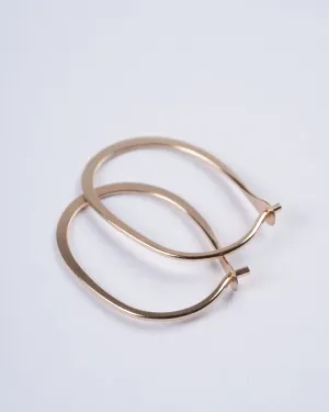 14 karat gold oval hoop