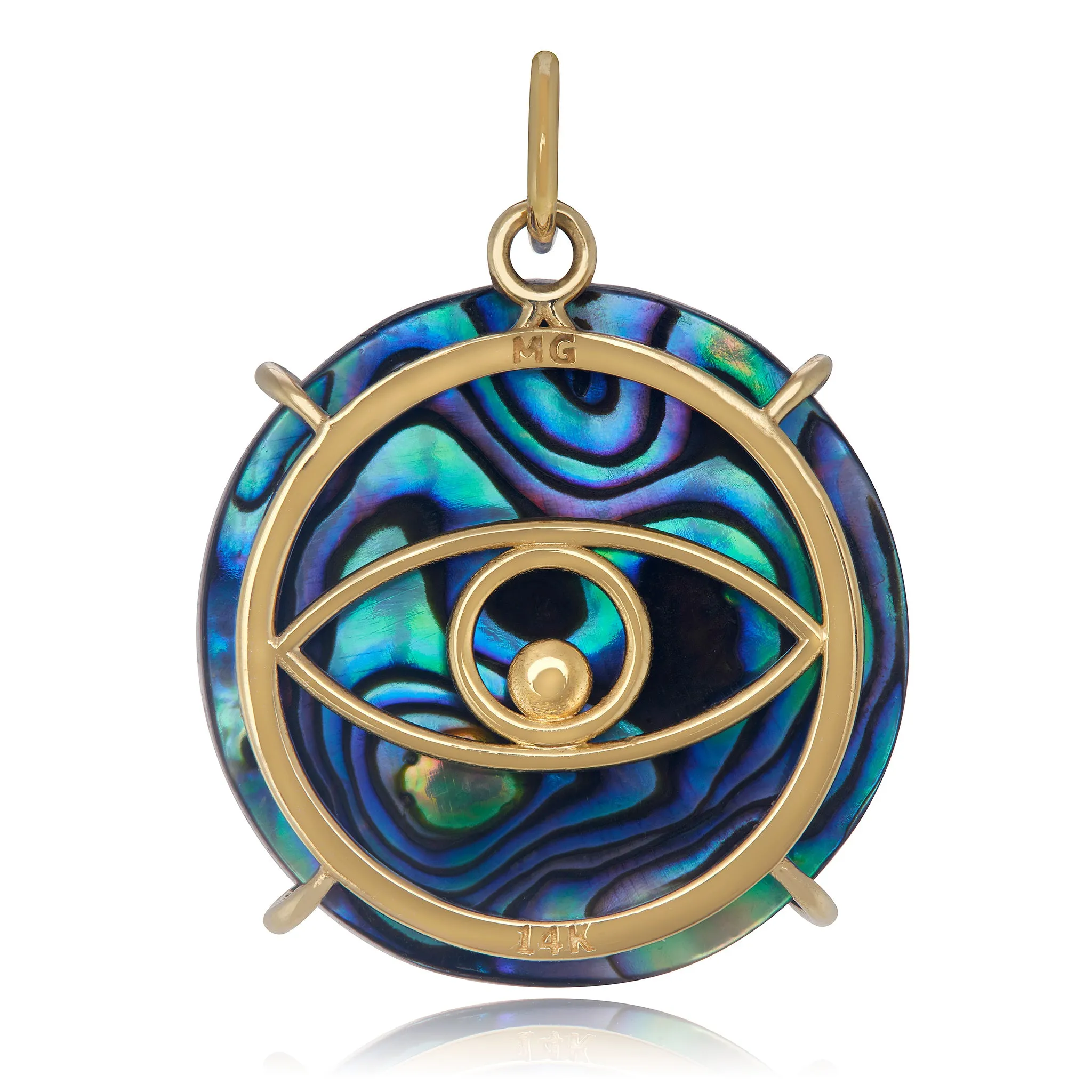 14k Gold Luminescent Moon Face