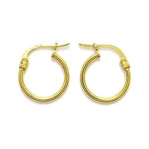 14K Gold over Sterling Silver Round Hoop Earrings