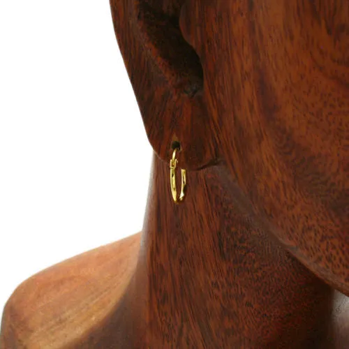 14K Gold over Sterling Silver Round Hoop Earrings