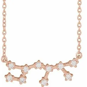14K Rose 1/5 CTW Natural Diamond Sagittarius 16-18" Necklace