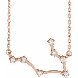 14K Rose 1/6 CTW Natural Diamond Gemini 16-18" Necklace
