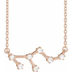 14K Rose 1/6 CTW Natural Diamond Leo 16-18" Necklace