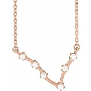 14K Rose 1/8 CTW Natural Diamond Pisces 16-18" Necklace