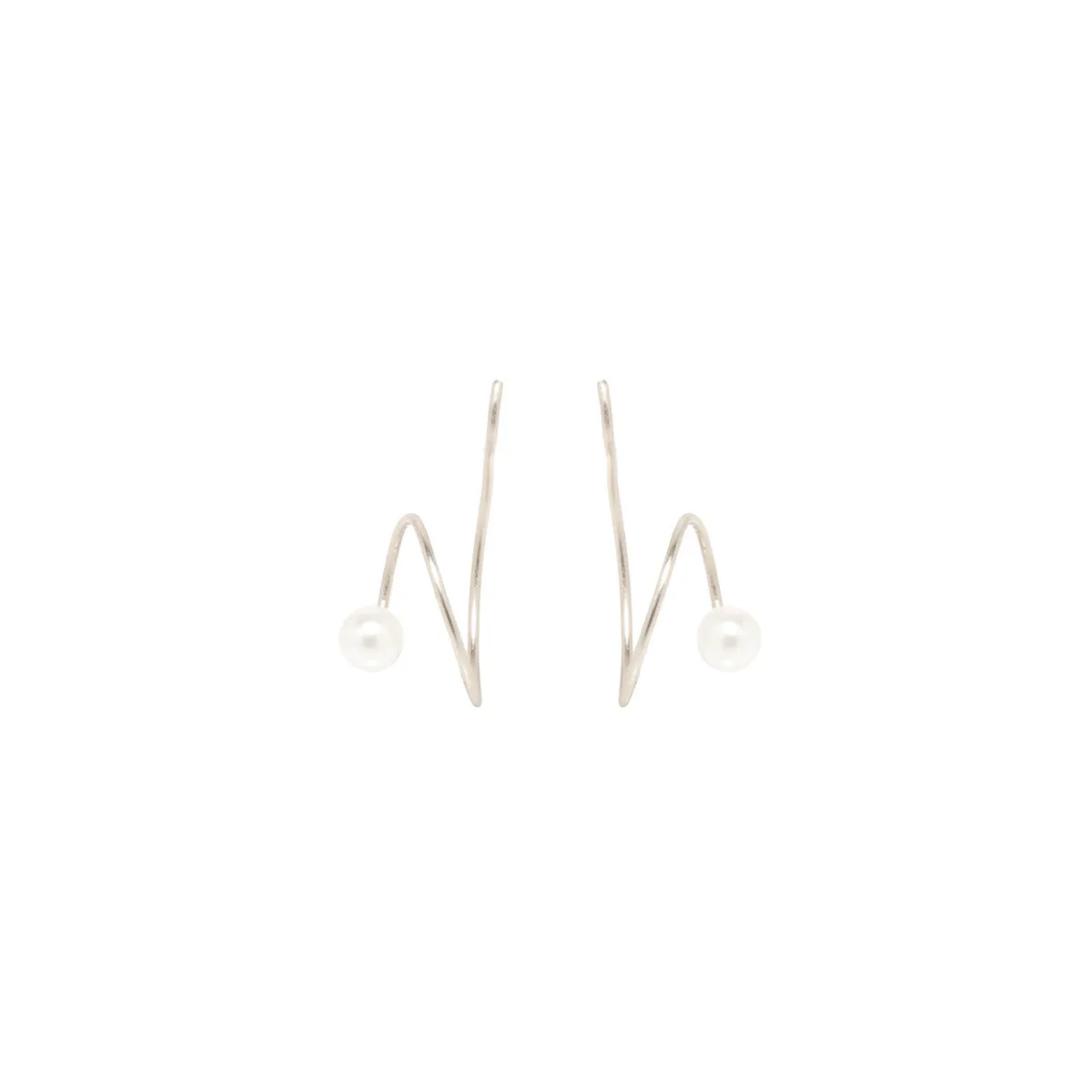 14k Small Pearl Swirl Hoops