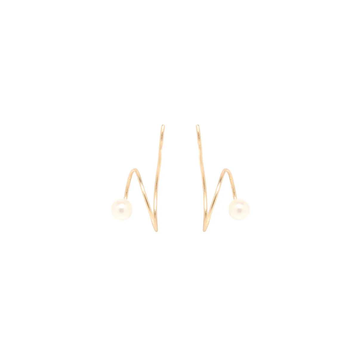 14k Small Pearl Swirl Hoops