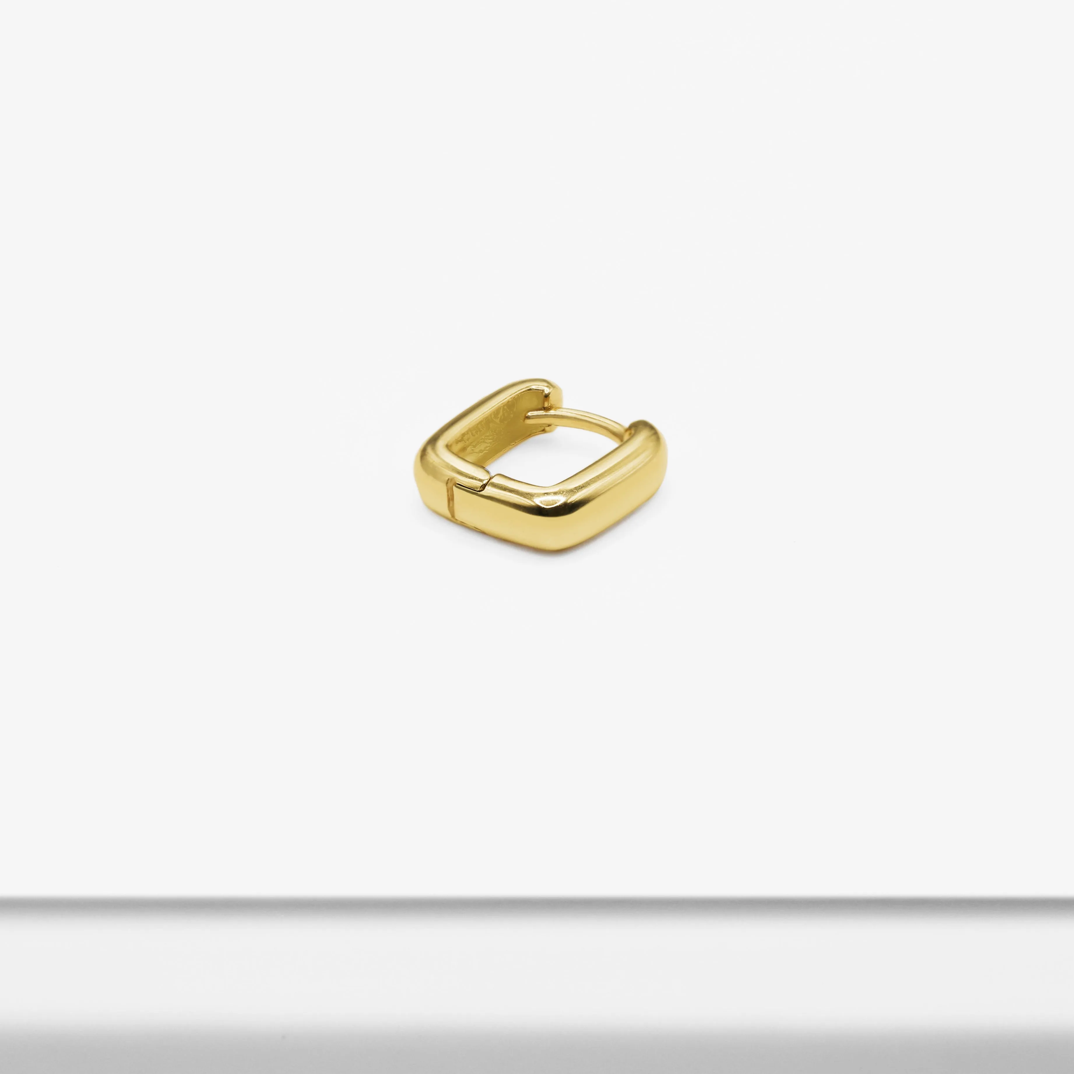 14k Solid Gold Bold Square Hoop Earring