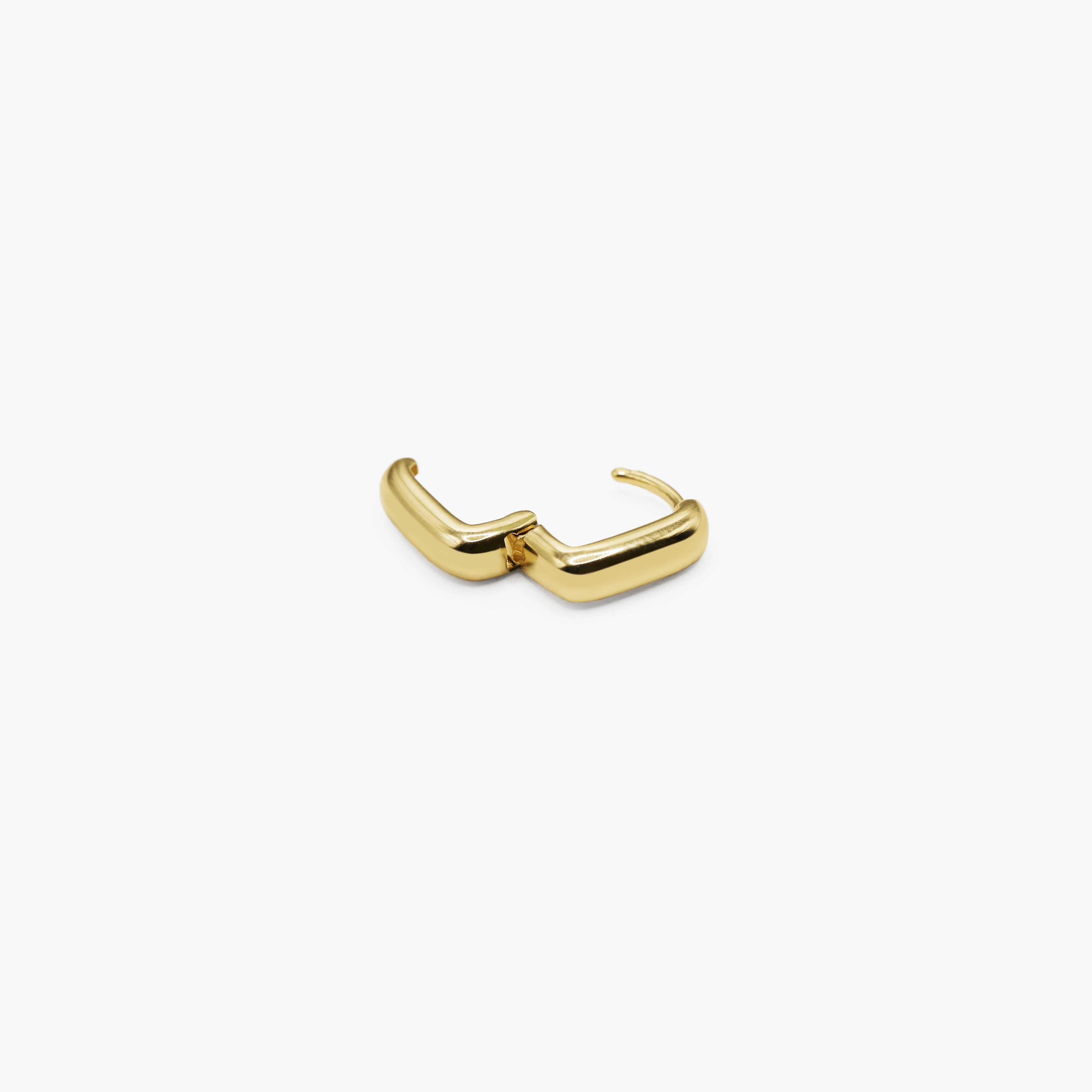 14k Solid Gold Bold Square Hoop Earring