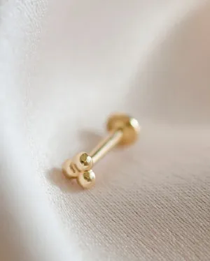 14k Triangle Ball Cartilage with flat back