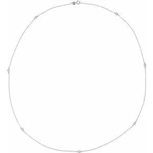 14K White 1/3 CTW Natural Diamond 7-Station 24" Necklace