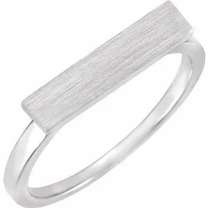 14K White 16x4 mm Rectangle Signet Ring