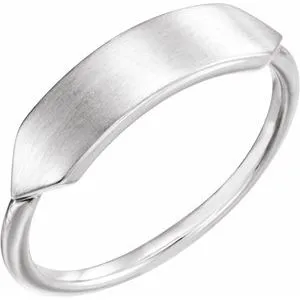 14K White 19.7x5 mm Geometric Signet Ring
