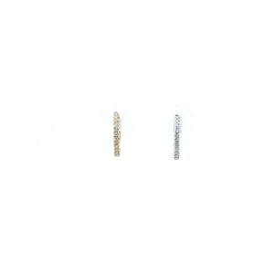 14k White Gold .10ct G SI1 Round Small Diamond Hoop Earrings