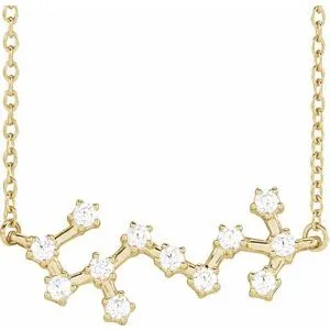 14K Yellow 1/4 CTW Natural Diamond Scorpio 16-18" Necklace