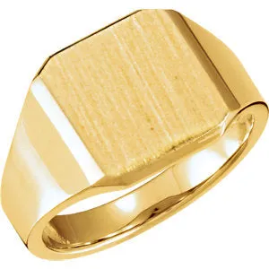 14K Yellow 14 mm Octagon Signet Ring