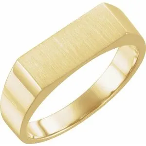 14K Yellow 15x6 mm Rectangle Signet Ring
