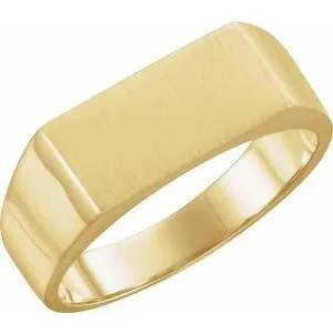 14K Yellow 15x7.5 mm Rectangle Signet Ring