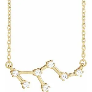 14K Yellow 1/6 CTW Natural Diamond Leo 16-18" Necklace