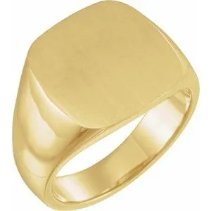 14K Yellow 16x16 mm Square Signet Ring