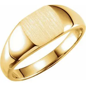 14K Yellow 7 mm Square Signet Ring