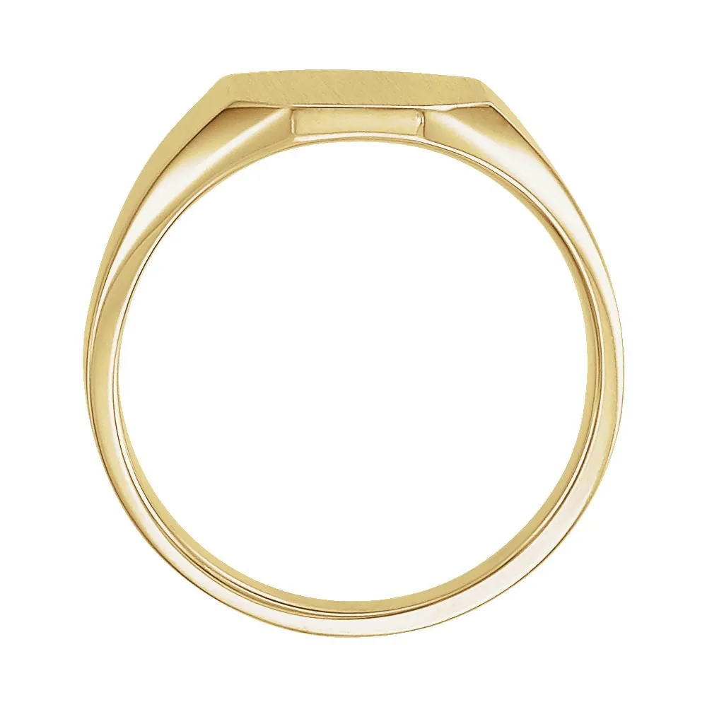 14k Yellow Gold 9x11mm Octagon Signet Ring , Size 6
