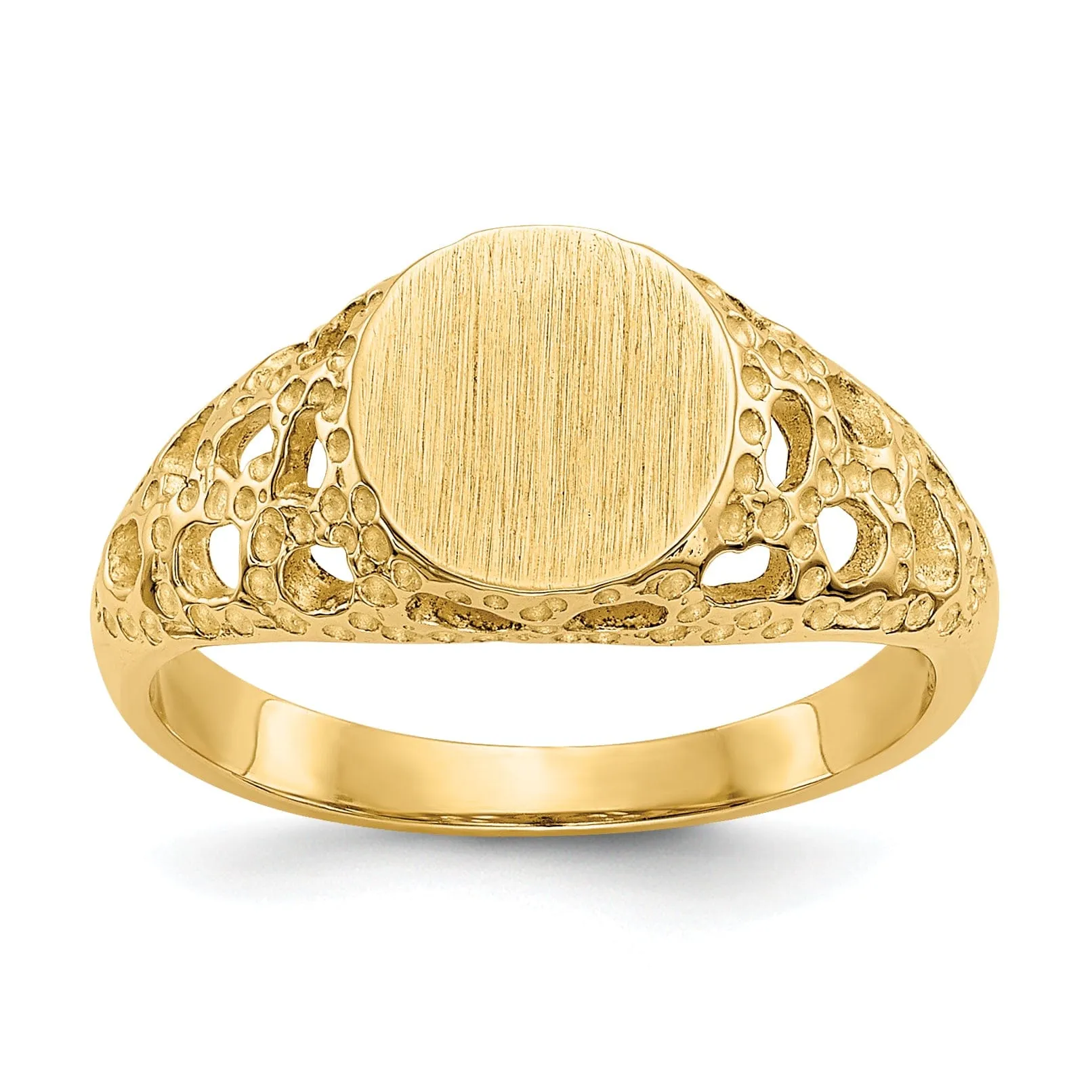 14k Yellow Gold Fancy Signet Children's Ring