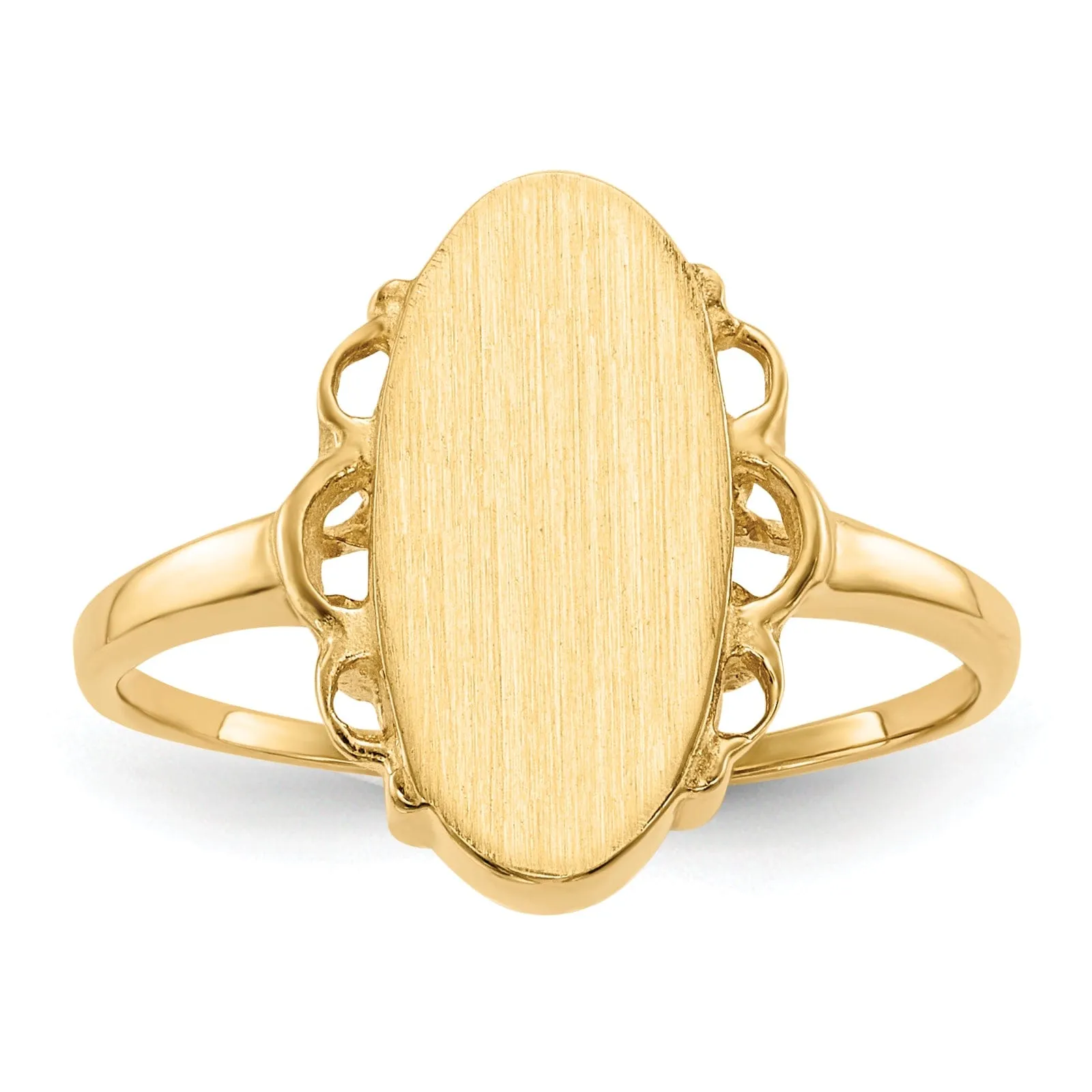 14k Yellow Gold Open Back Signet Ring