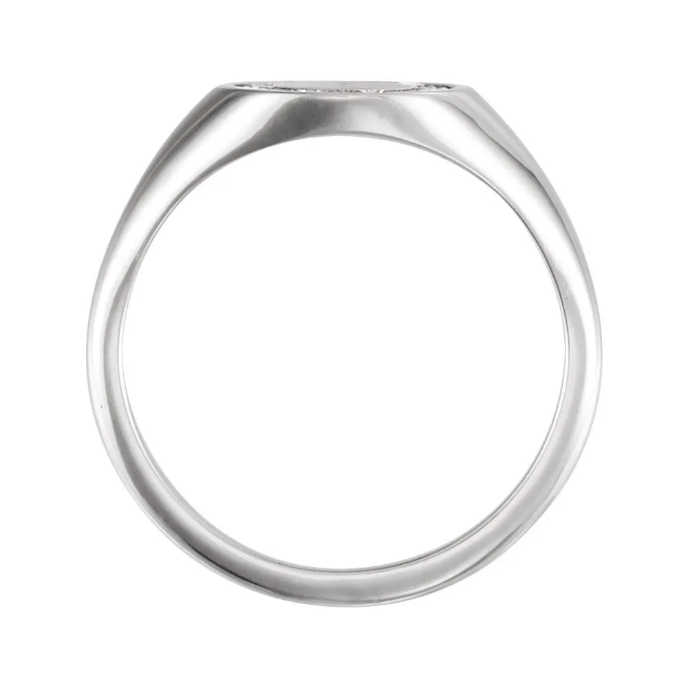 14k Yellow Gold Signet Ring Mounting, Size 7