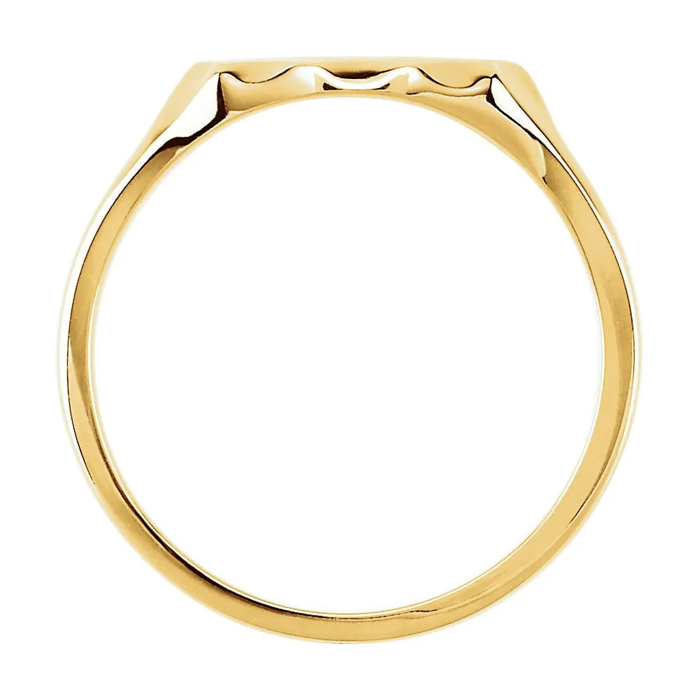14k Yellow Gold Signet Ring, Size 6
