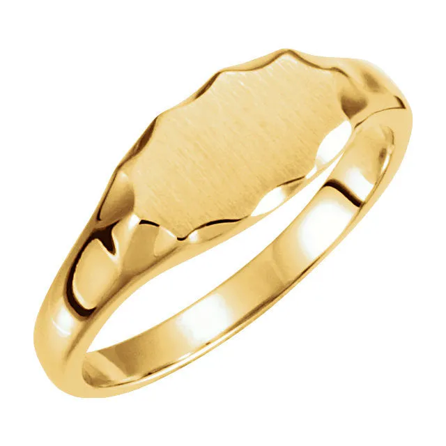 14k Yellow Gold Signet Ring, Size 6