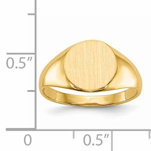 14k Yellow Gold Solid Back Signet Ring