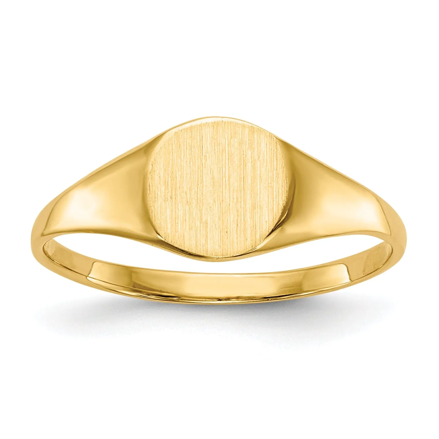 14k Yellow Gold Solid Back Signet Ring