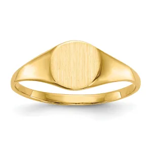 14k Yellow Gold Solid Back Signet Ring