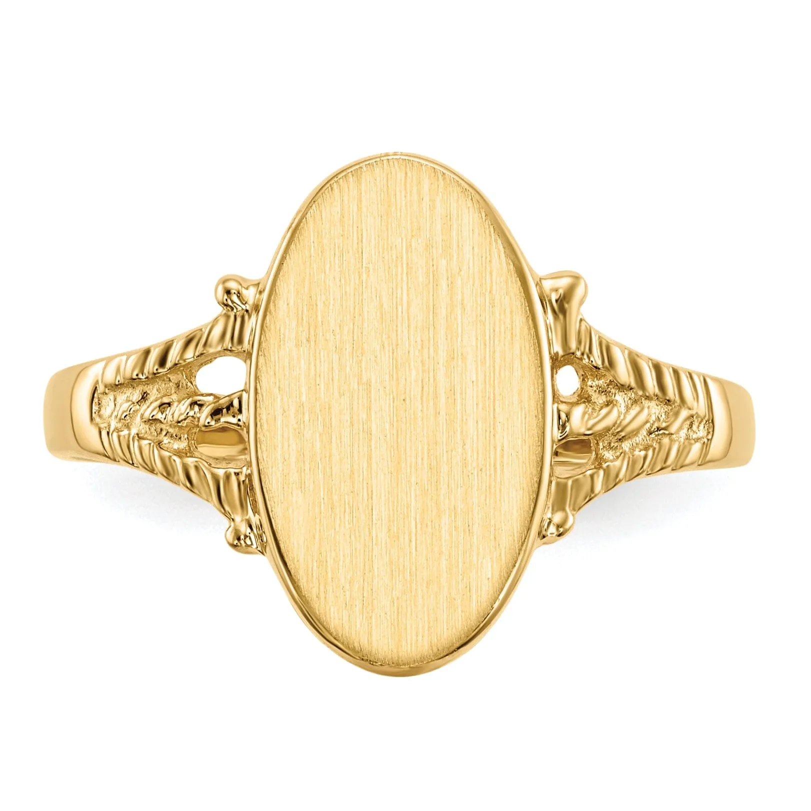 14k Yellow Gold Solid Back Signet Ring