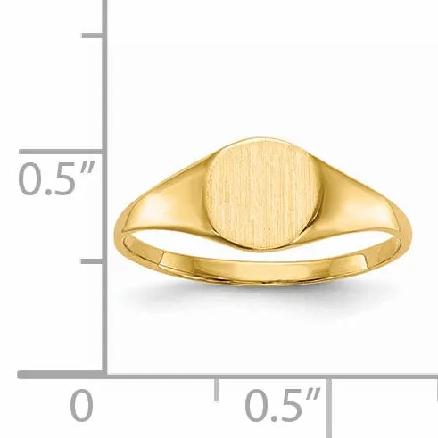 14k Yellow Gold Solid Back Signet Ring